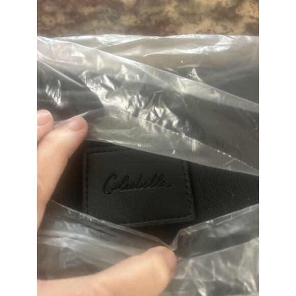 $98 CLEOBELLA Cotton Canvas Tote Black w Vegan Leather Strap FabFitFun NEW Seald - Picture 6 of 6